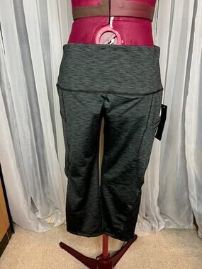 ododos yoga leggings black gray heathered pockets nwt